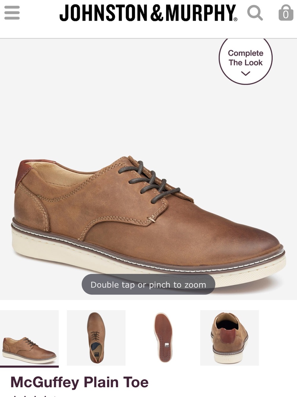 Johnston & Murphy Brown McGuffey Plain Toe Casual Lace-Up